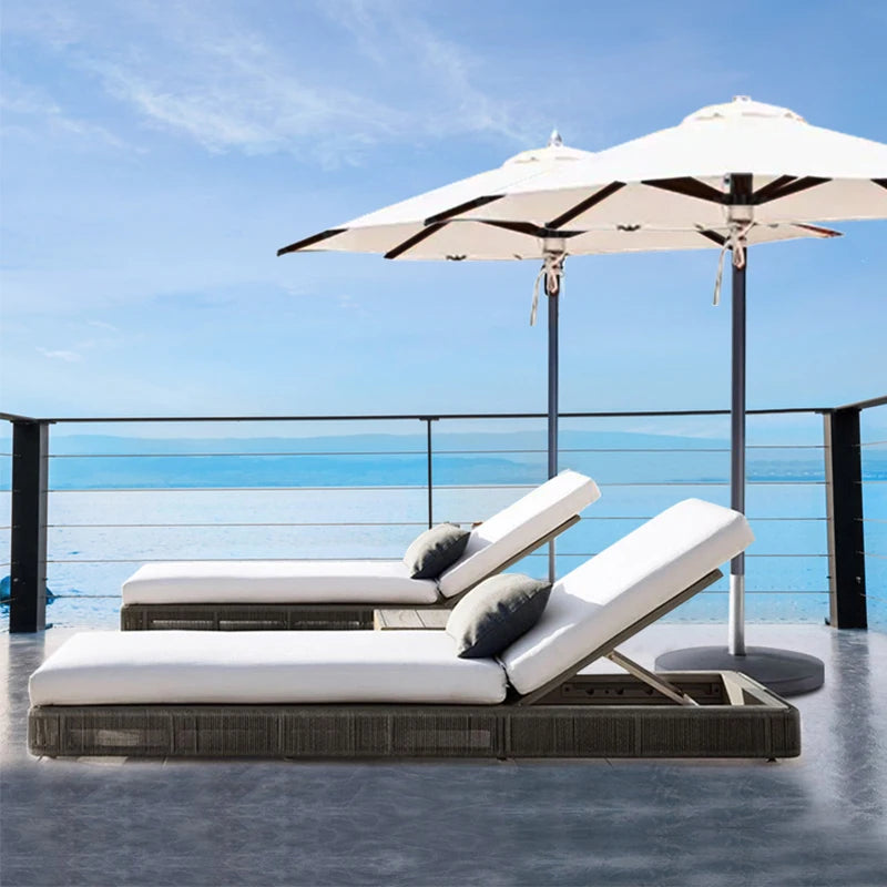 Garten-Sonnenliege für Schwimmbad, Hotel, im Freien, Luxus-Holz-Poolmöbel, Strand, faltbarer Liegestuhl