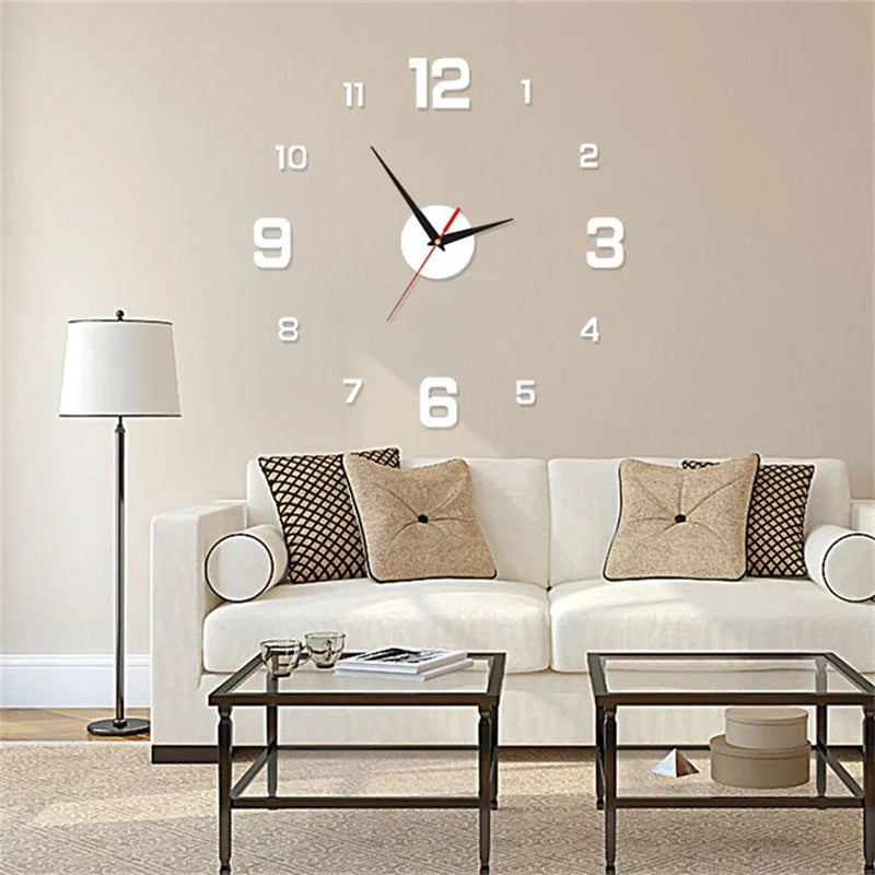 DIY 40cm/16 Wanduhr Spiegelaufkleber Uhr für Zuhause, Büro, Hotel, Restaurant, Schuldekoration