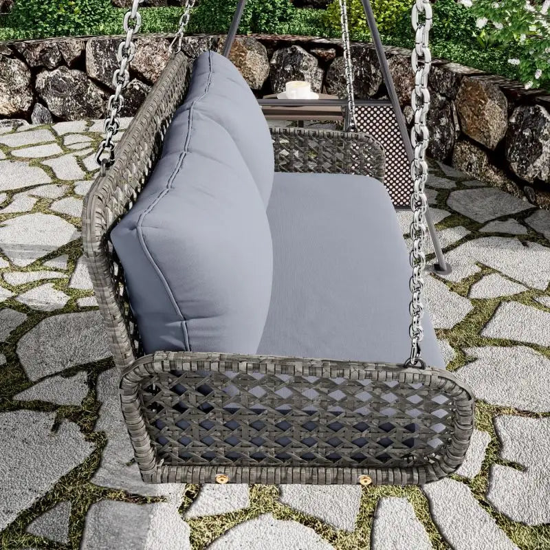 Doppelsitz, Hängeschaukel für den Garten, mit Kissen und 2 Ketten ohne Gestell