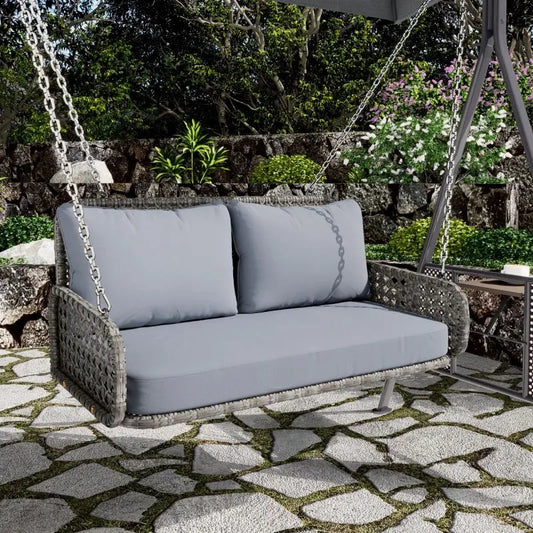 Double seat, hanging swing for the garden, with cushion and 2 chains without frame