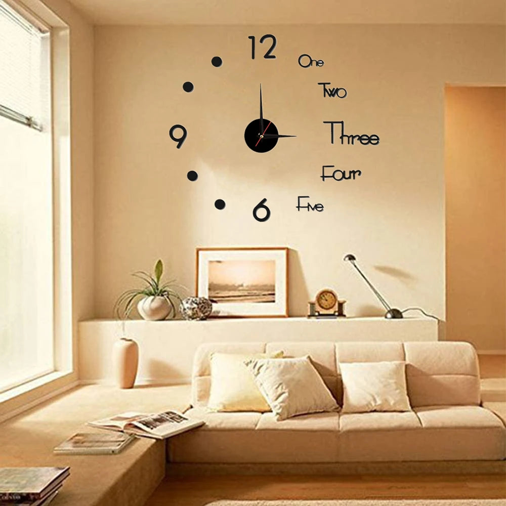 3D Römische Ziffern Acryl Spiegel Wanduhr Aufkleber Mode DIY Quarzuhren Uhr Heimdekoration Wohnzimmer Aufkleber